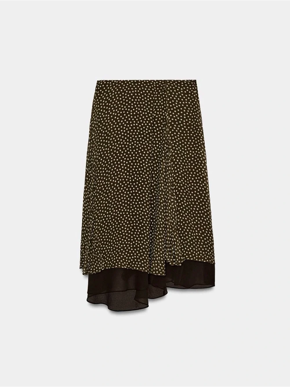 NWT ZARA ZW COLLECTION ASYMMETRIC POLKA DOT SKIRT SIZE XS